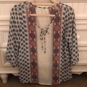 Old Navy- flowy patterned blouse, size small
